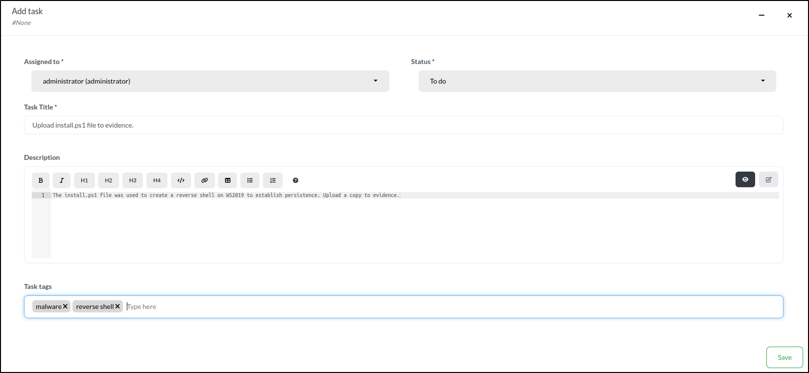 DFIR-IRIS collaboration and access — step 37