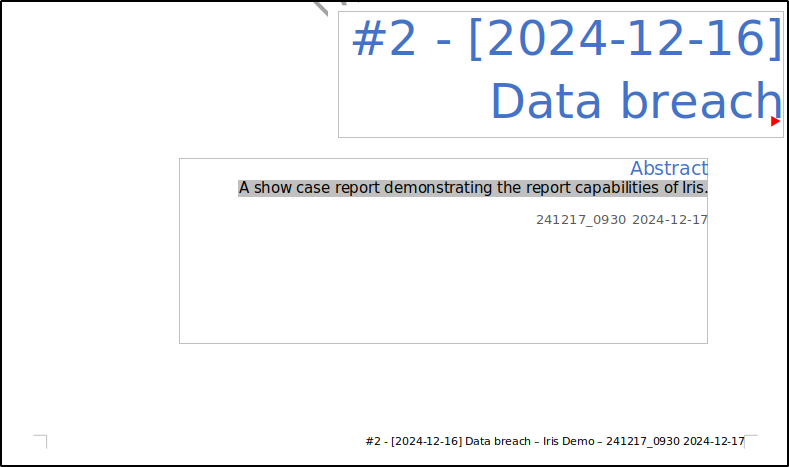DFIR-IRIS report generation — step 48