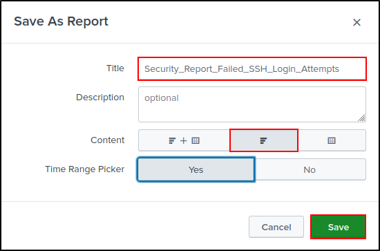 reports alerts configuration step 104