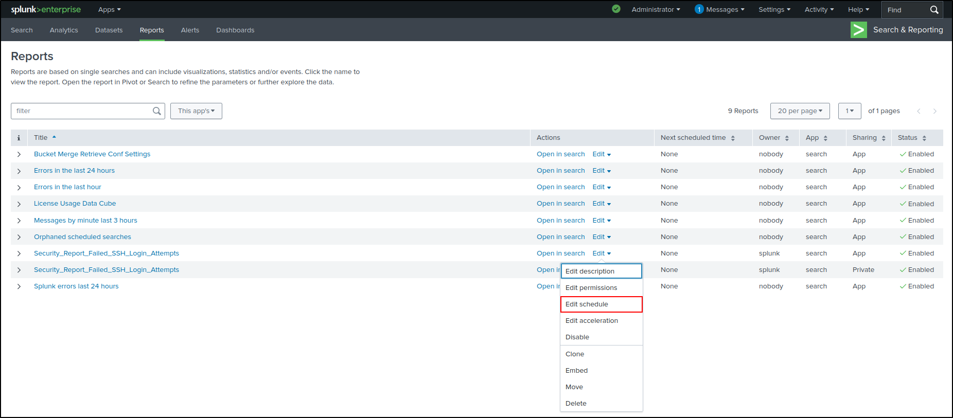 reports alerts configuration step 109