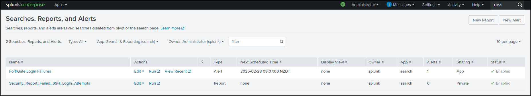 reports alerts configuration step 120